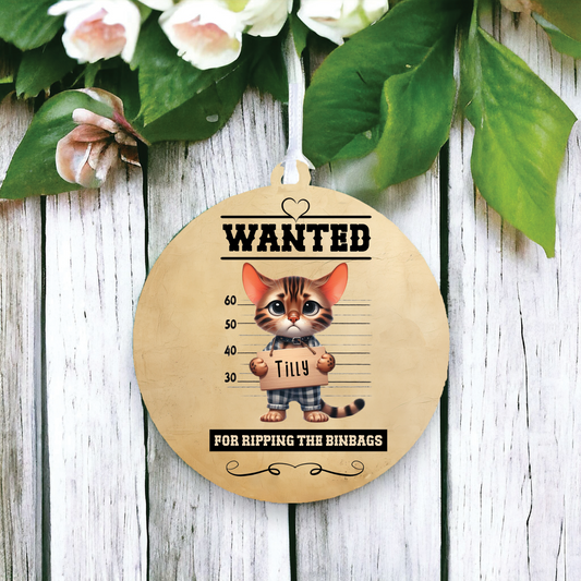 Personalised Bengal Cat Wanted Decoration