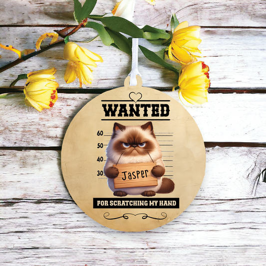 Personalised Himalayan Cat Wanted Decoration