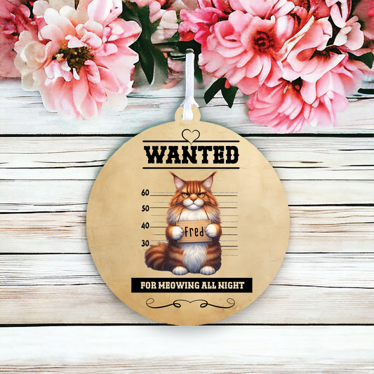 Personalised Maine Coon Cat Wanted Decoration