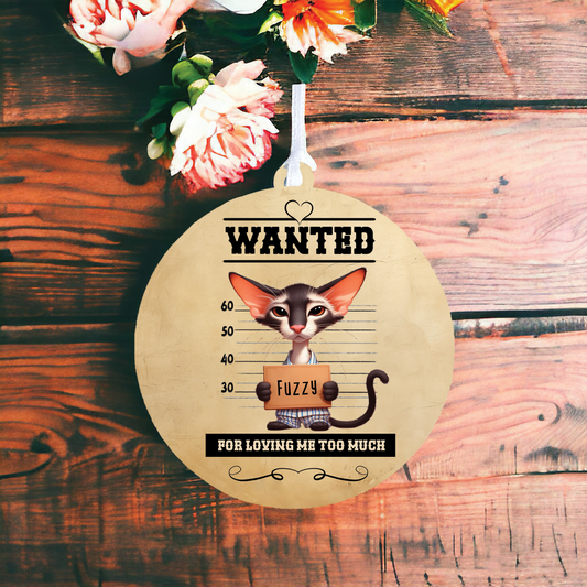 Personalised Oriental Shorthair Cat Wanted Decoration