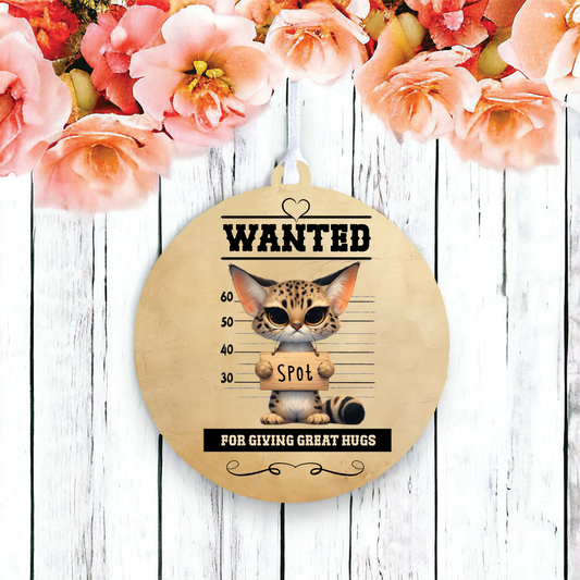 Personalised Savannah Cat Wanted Decoration