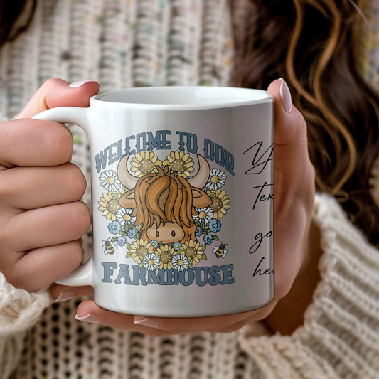 Personalised Welcome To Our Farmhouse Gift Mug