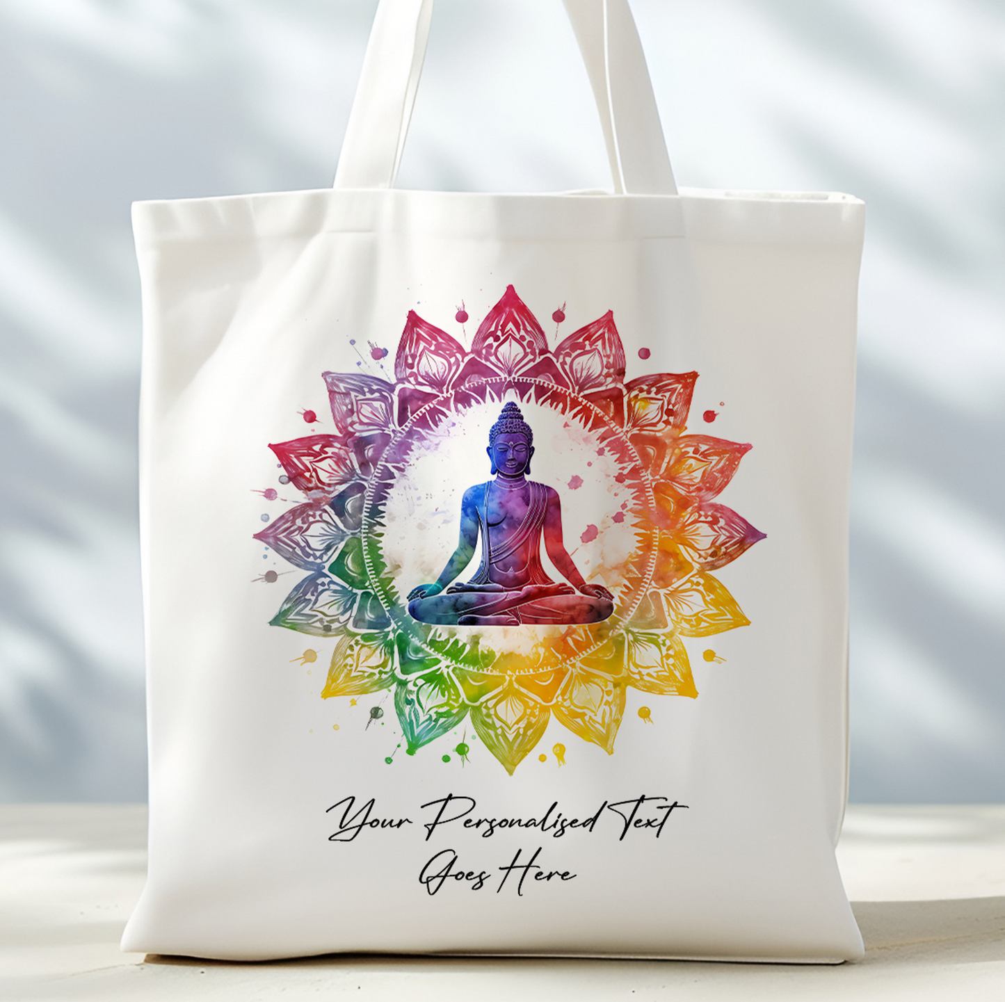 Personalised Lotus Mandala Tote Bag