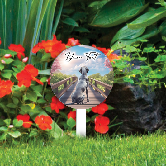 Personalised Bridge Dog Grave Marker - Weimaraner