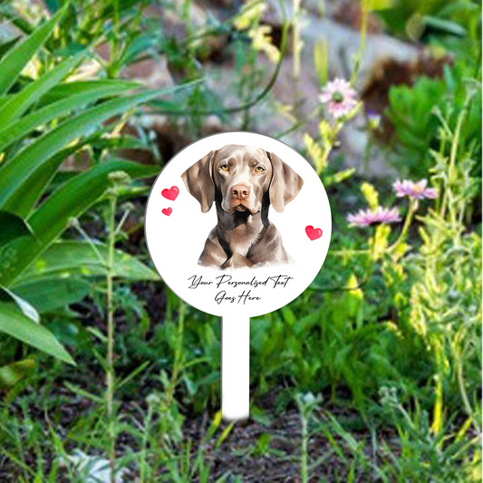 Personalised Dog Love Heart Grave Marker - Weimaraner