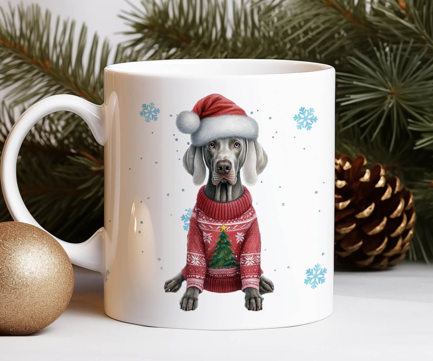 Personalised Weimaraner - Dog Christmas Jumper Gift Mug