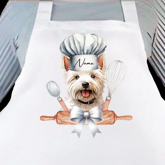 Personalised Pet Chef Dog – West Highland Terrier - Keepsake Gift Kitchen Baking Cooking Apron, by Floppsie Moppsie – floppsiemoppsie at floppsiemoppsie.co.uk