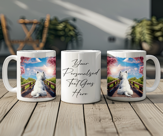 Personalised Bridge Dog Memorial West Highland Terrier - Keepsake Gift Mug, by Floppsie Moppsie – floppsiemoppsie at floppsiemoppsie.co.uk