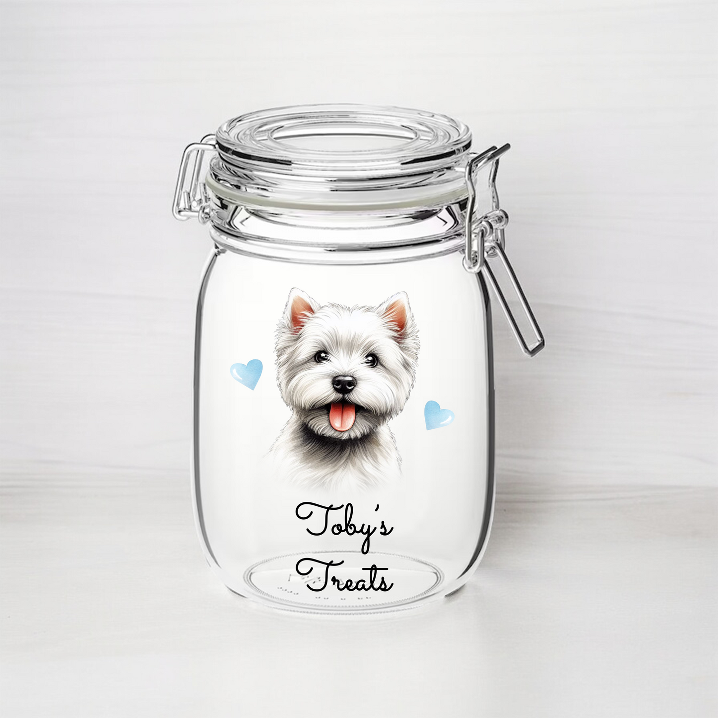 Personalised West Highland Terrier - Dog Treat Kilner Style Gift Jar B - DGJR49