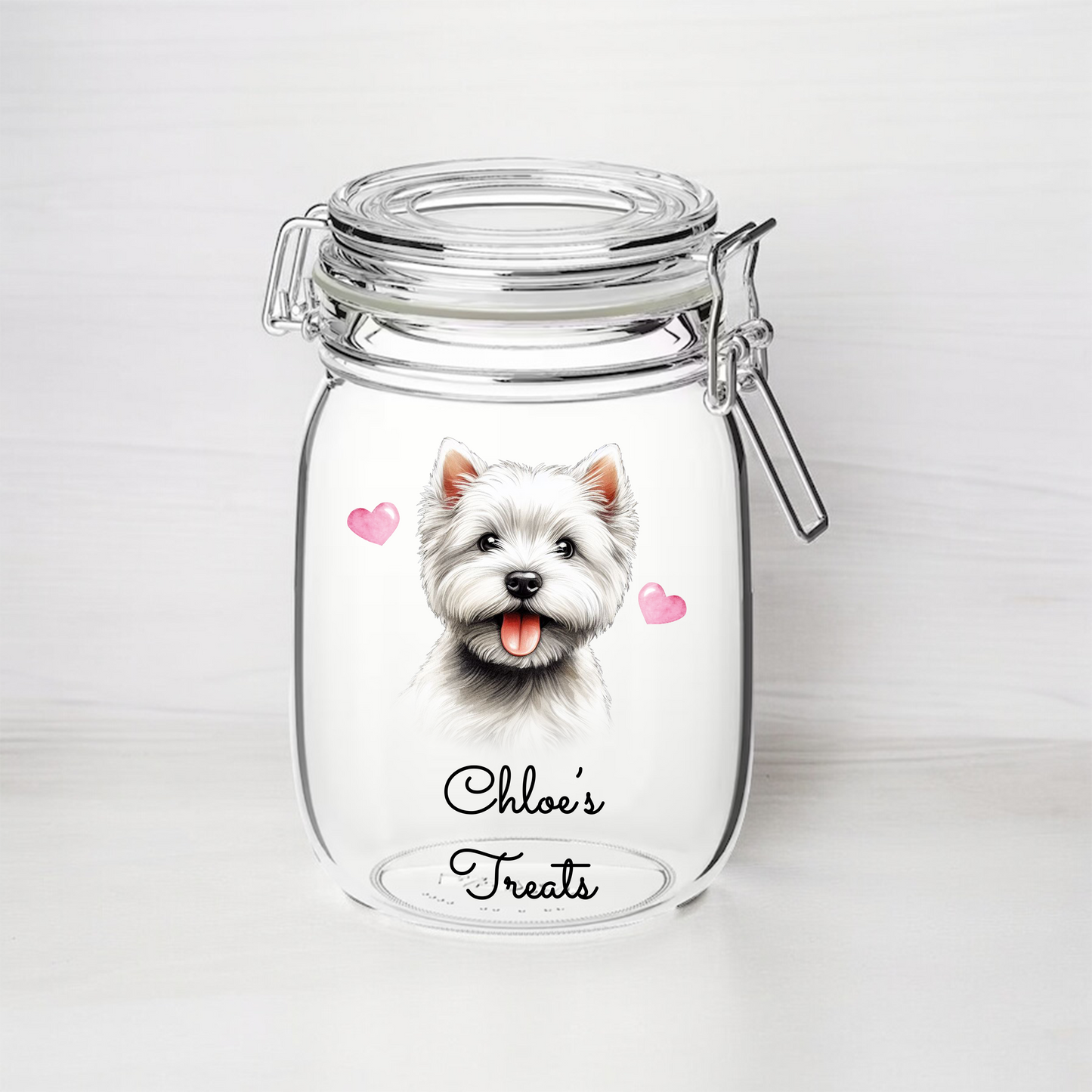 Personalised West Highland Terrier - Dog Treat Kilner Style Gift Jar B - DGJR49