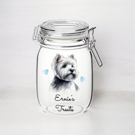 Personalised West Highland Terrier - Dog Treat Kilner Style Gift Jar - DGJR50