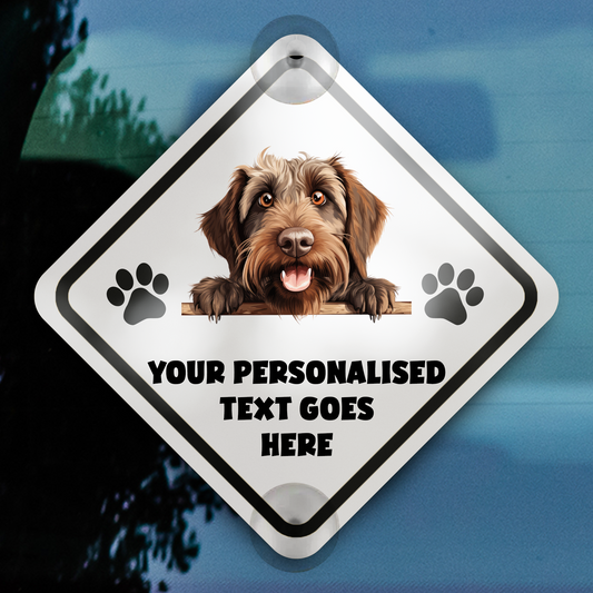 Personalised Dog On Board Car Window Sign - Wirehaired Pointing Griffon