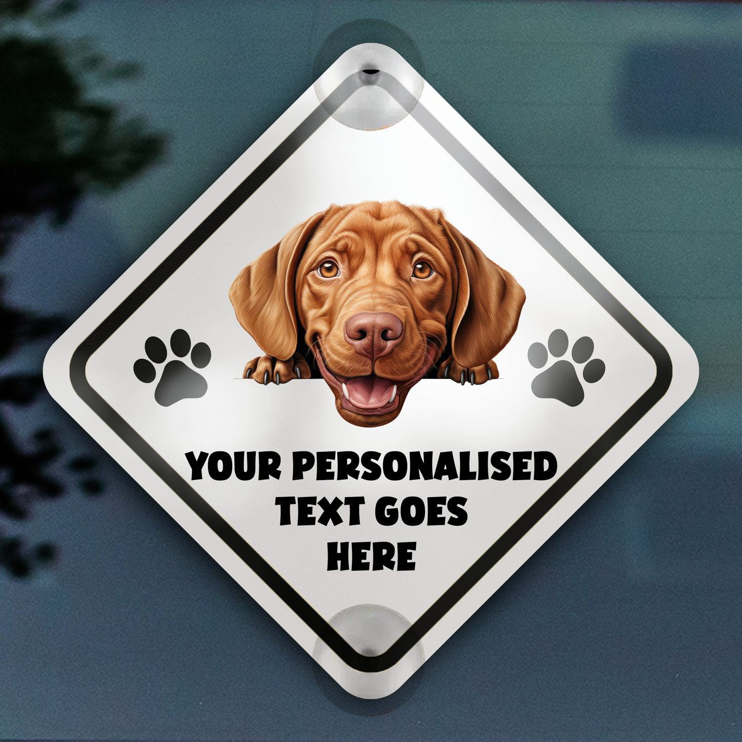 Personalised Dog On Board Car Window Sign - Wirehaired Vizsla