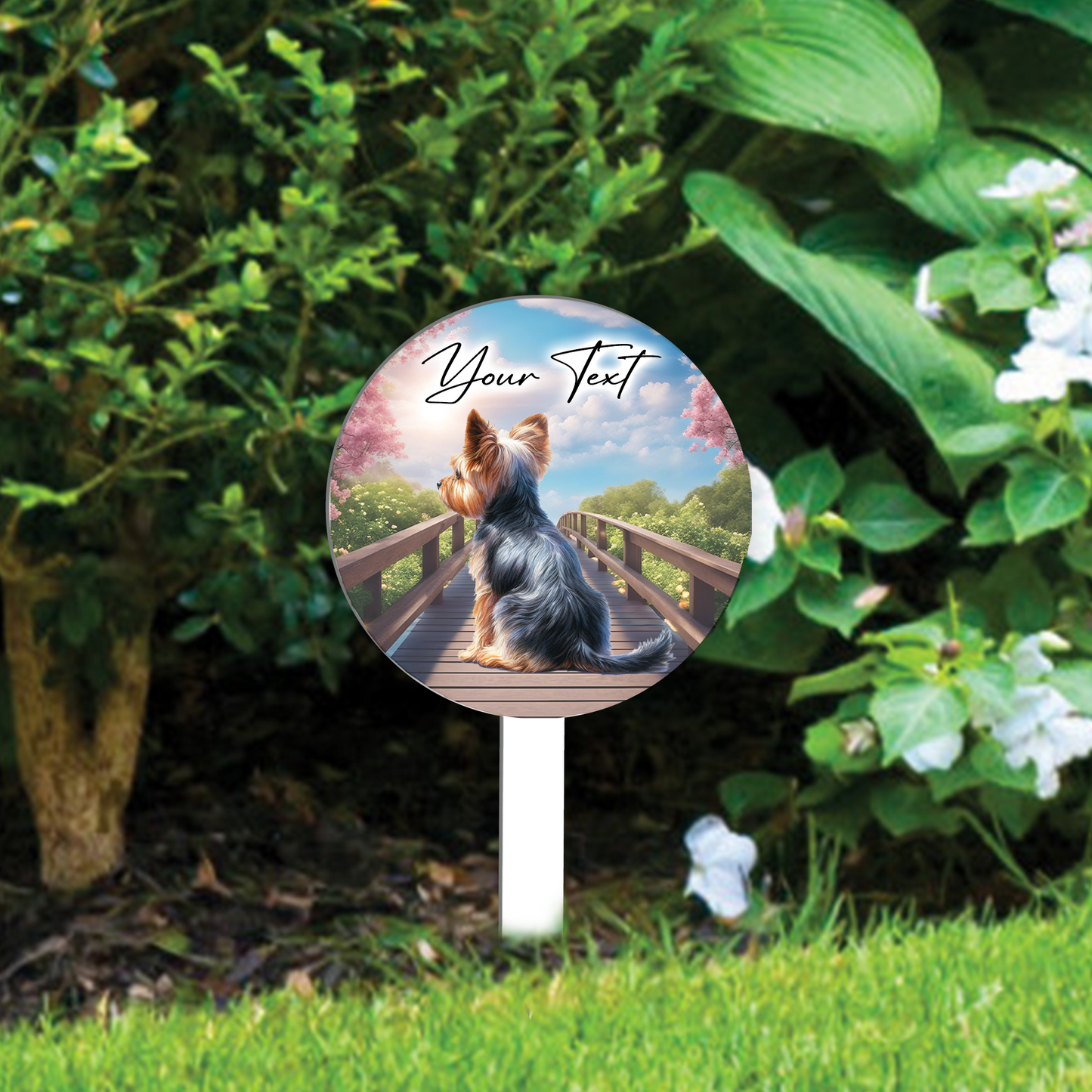 Personalised Bridge Dog Grave Marker - Yorkshire Terrier