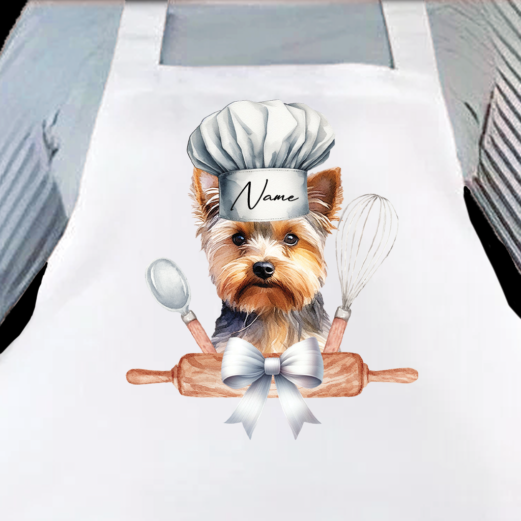 Personalised Pet Chef Dog – Yorkshire Terrier - Keepsake Gift Kitchen Baking Cooking Apron, by Floppsie Moppsie – floppsiemoppsie at floppsiemoppsie.co.uk