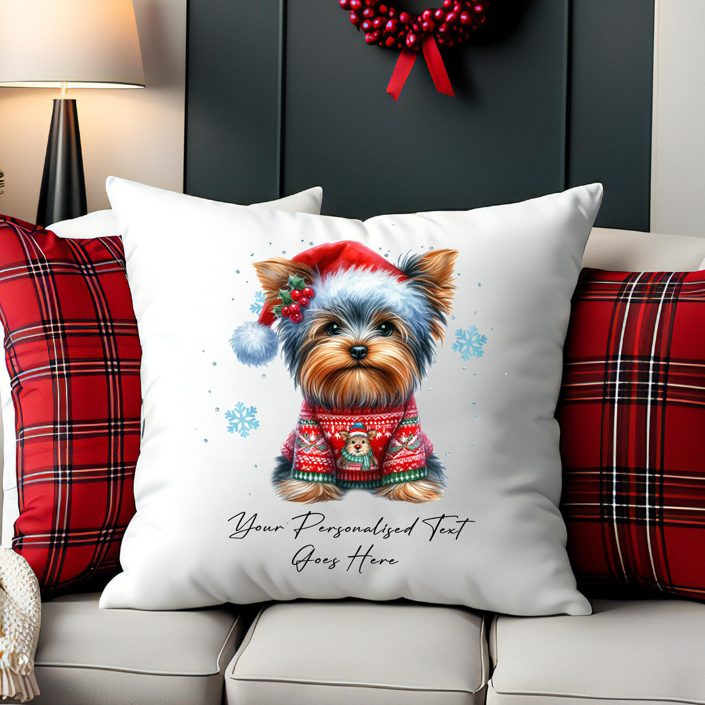 Personalised Wirehaired Dachshund Dog Christmas Jumper Cushion Cover Gift