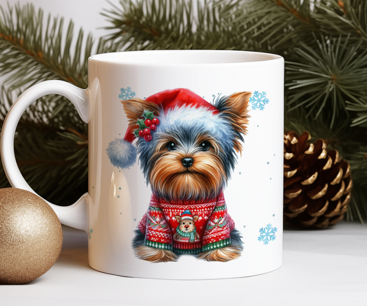 Personalised Yorkshire Terrier - Dog Christmas Jumper Gift Mug