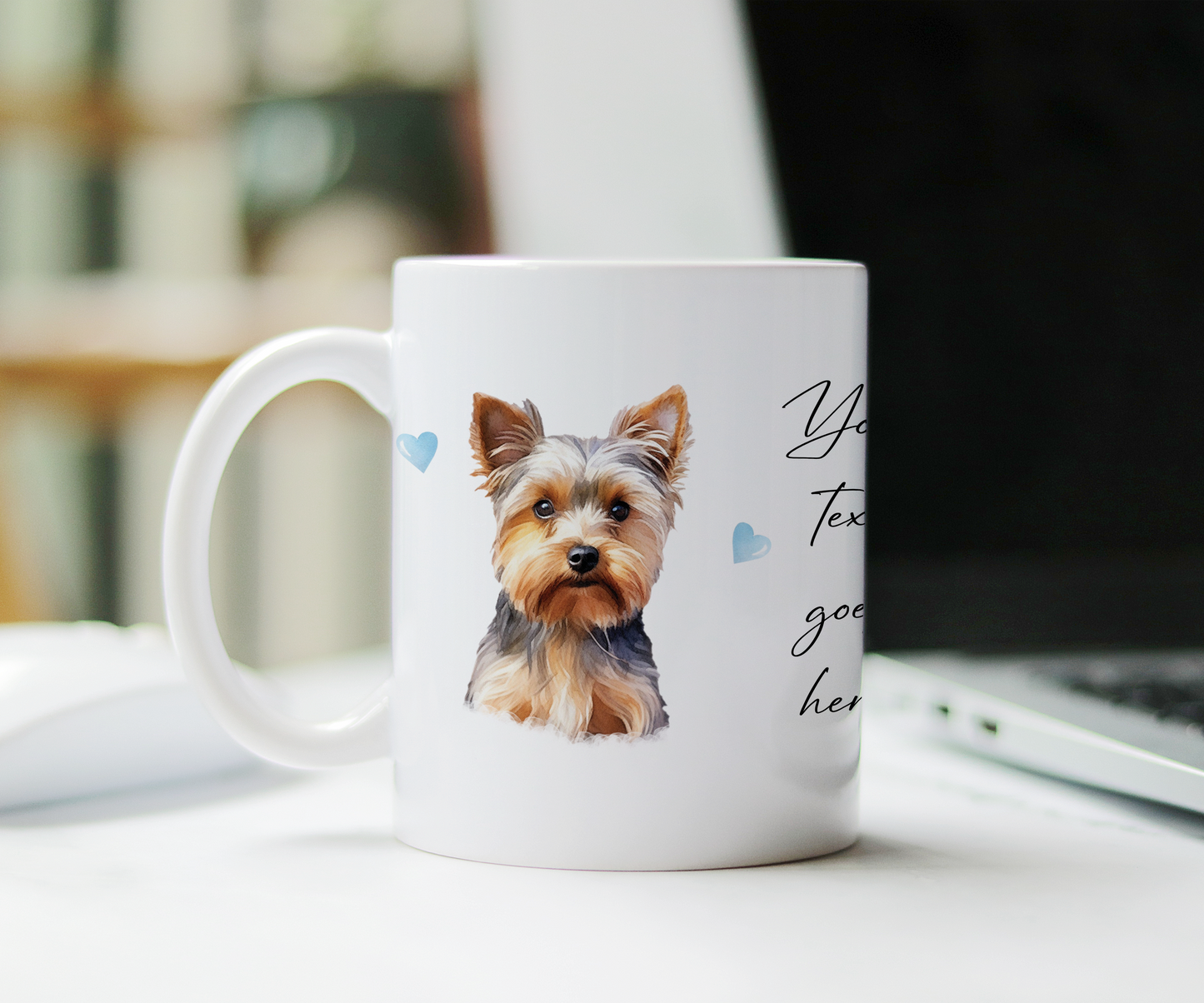 Personalised Dog Gift Mug - Yorkshire Terrier with Custom Message and Optional Hearts