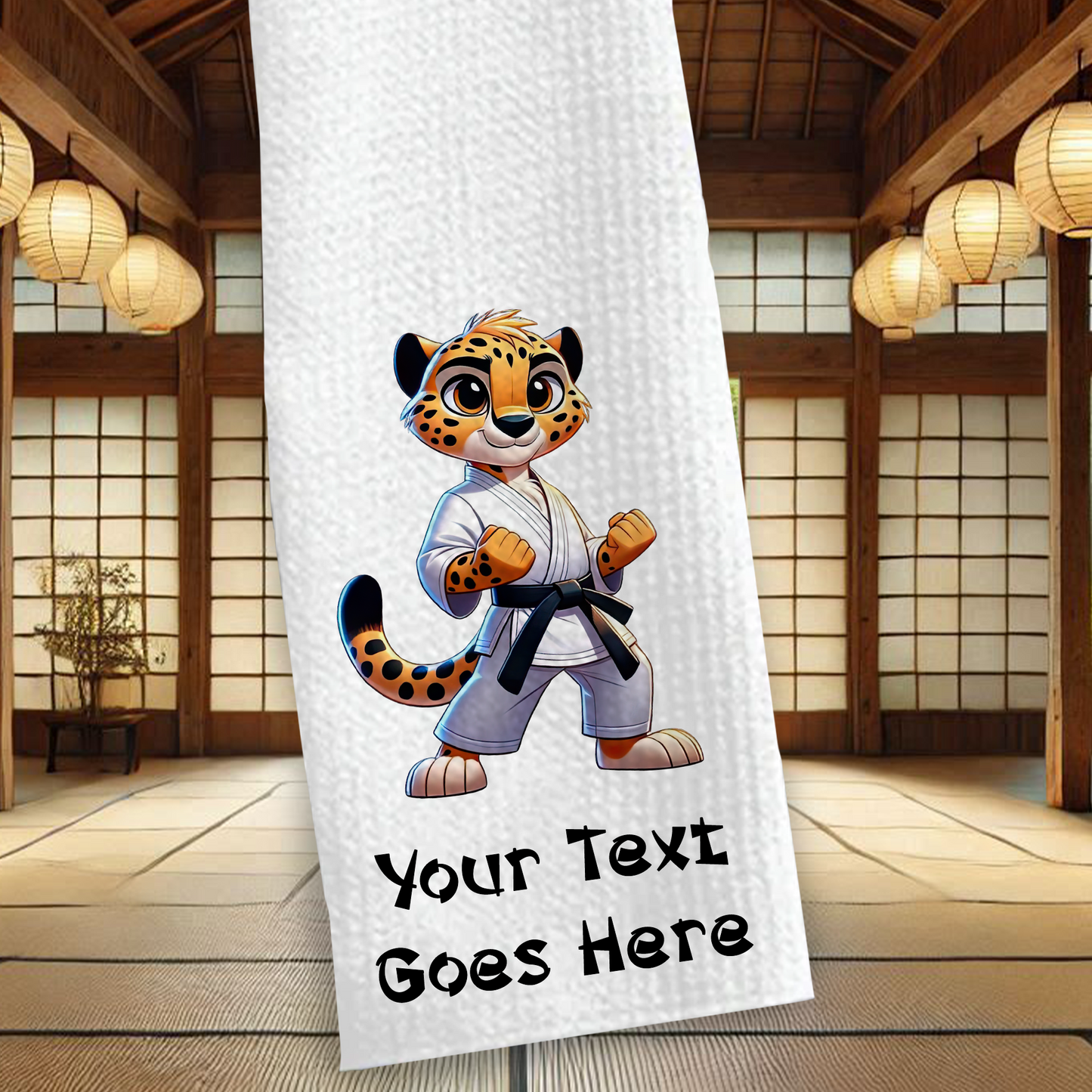 Personalised Cheetah Martial Arts Animals Karate Gi Sports Towel