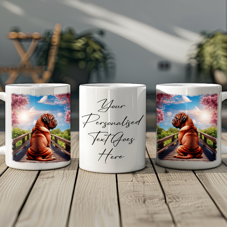 Personalised Bridge Dog Memorial Dogue De Bordeaux - Keepsake Gift Mug, by Floppsie Moppsie – floppsiemoppsie at floppsiemoppsie.co.uk