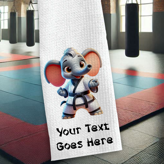 Personalised Elephant Martial Arts Animals Karate Gi Sports Towel