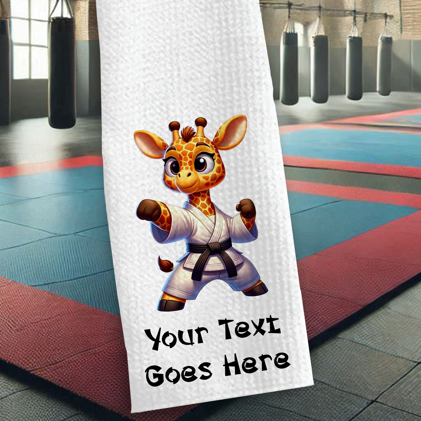 Personalised Giraffe Martial Arts Animals Karate Gi Sports Towel