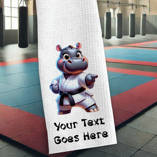 Personalised Hippo Martial Arts Animals Karate Gi Sports Towel