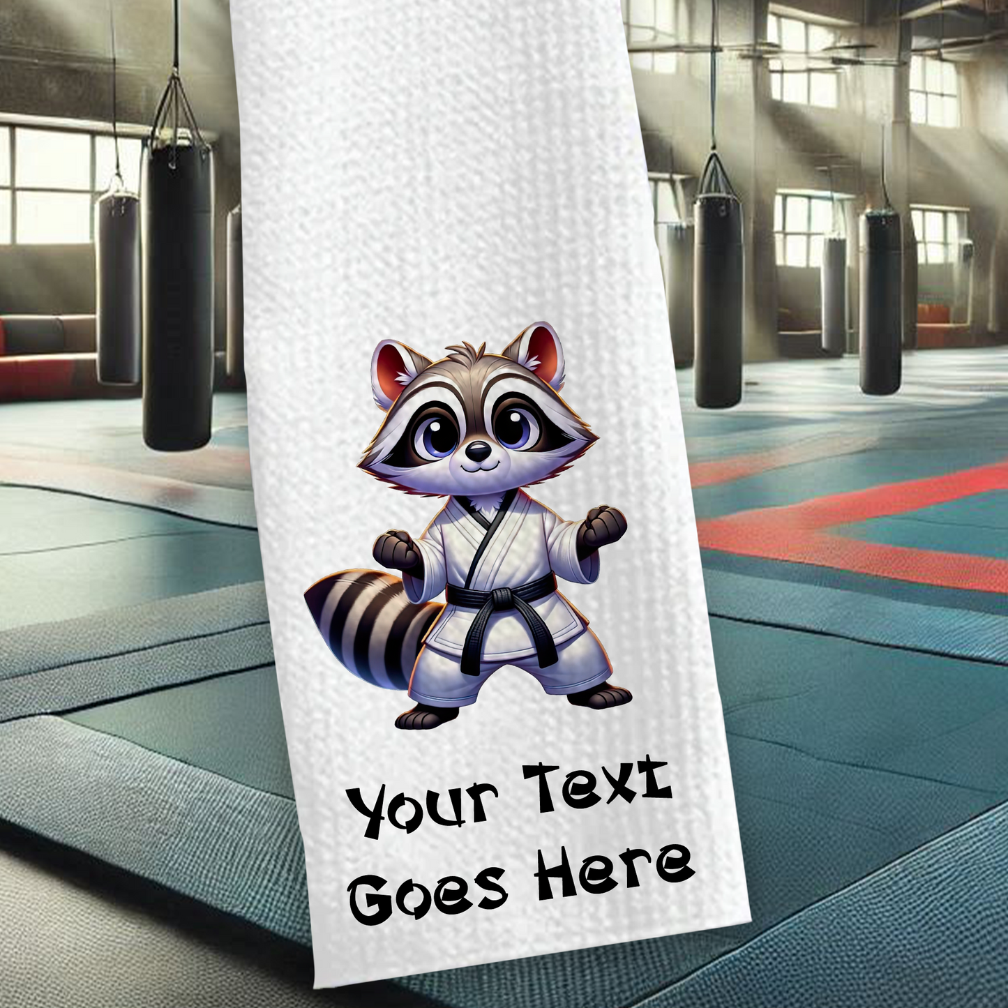 Personalised Raccoon Martial Arts Animals Karate Gi Sports Towel