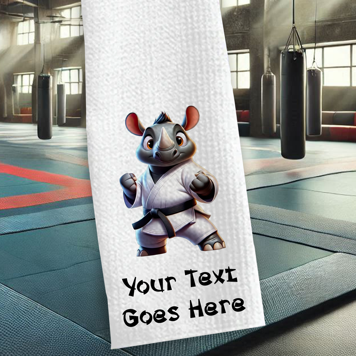 Personalised Rhino Martial Arts Animals Karate Gi Sports Towel