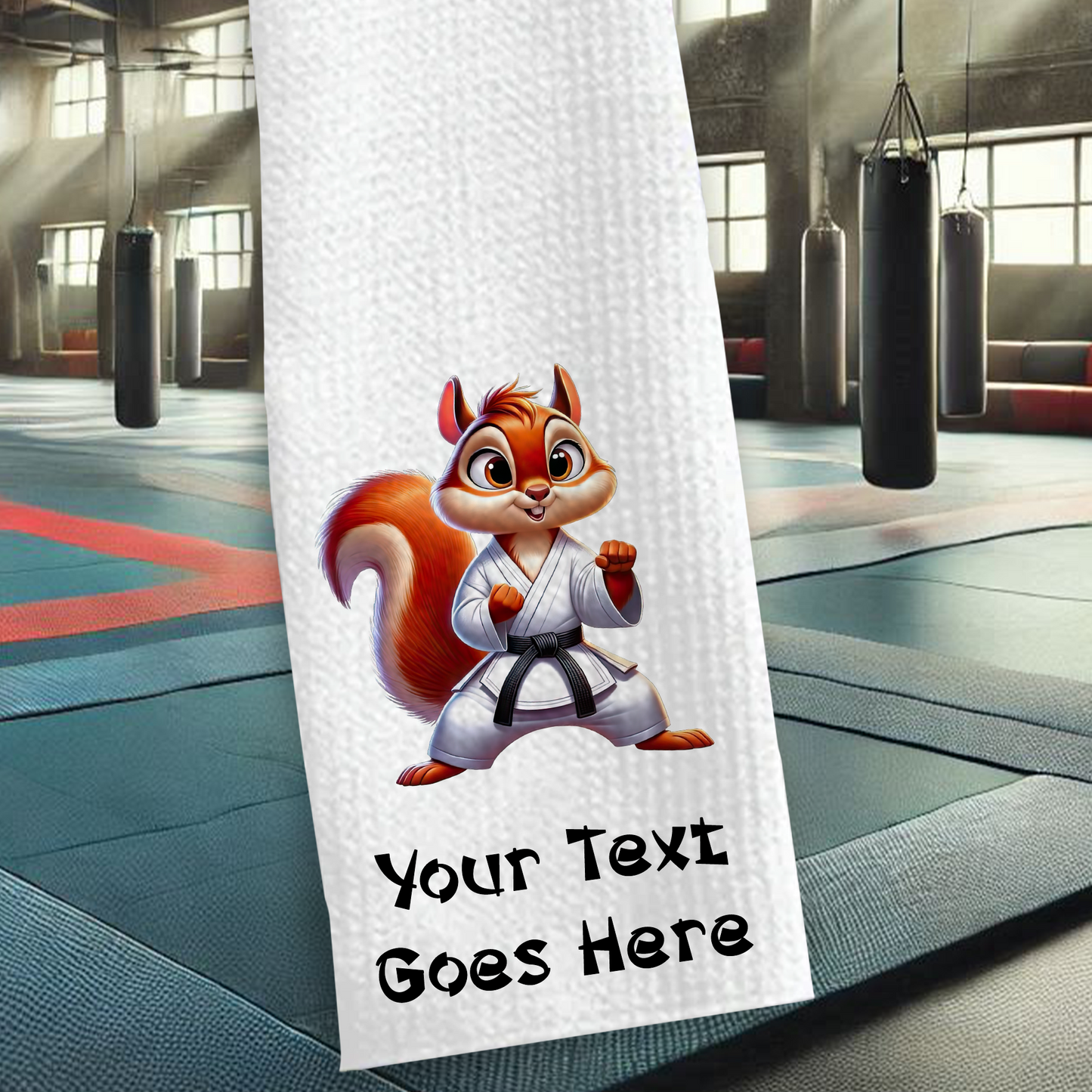 Personalised Squirrel Martial Arts Animals Karate Gi Sports Towel