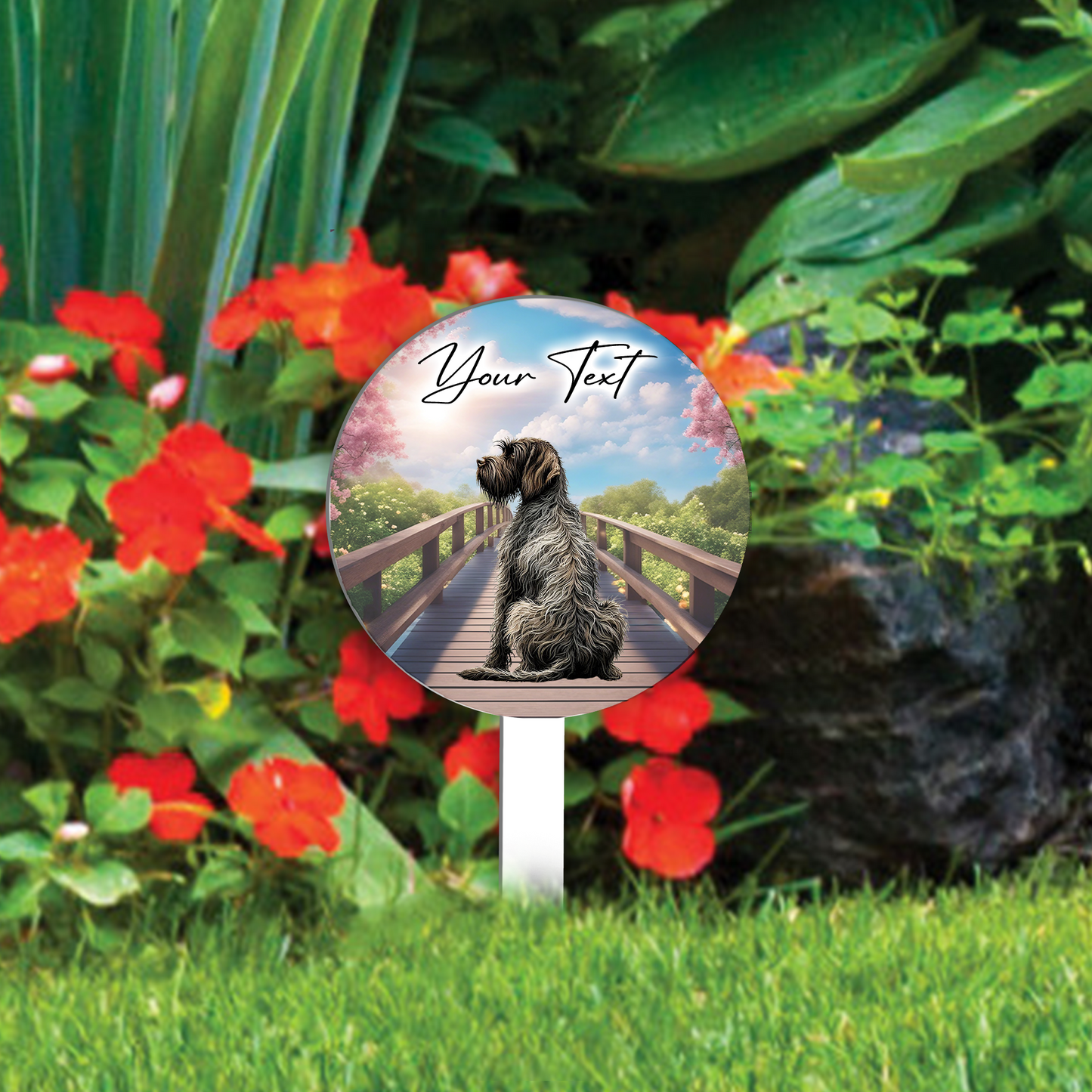 Personalised Bridge Dog Grave Marker - Wirehaired Pointing Griffon