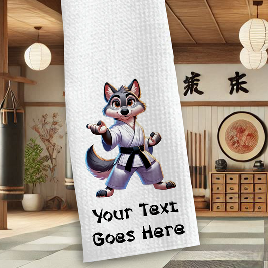 Personalised Wolf Martial Arts Animals Karate Gi Sports Towel