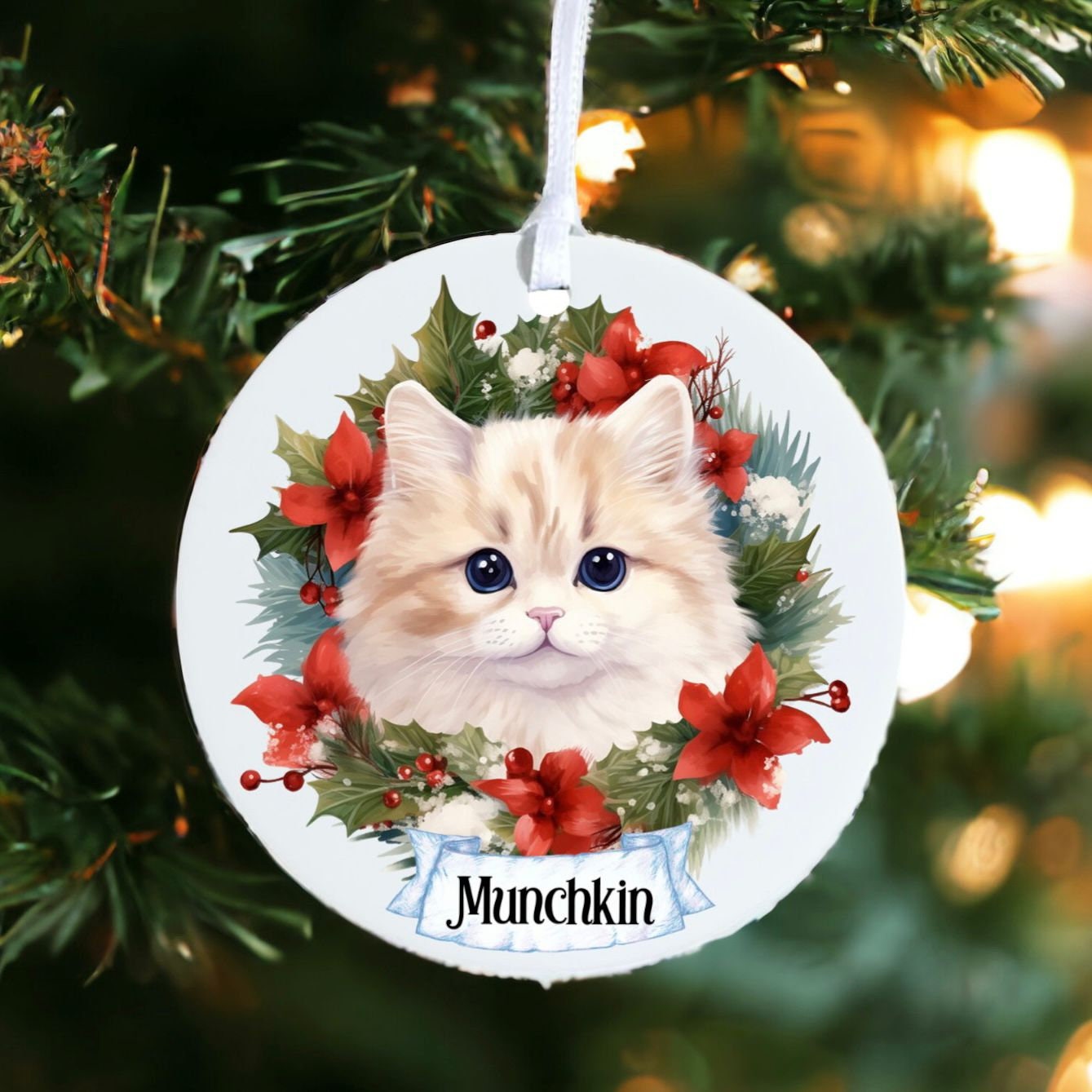 Personalised Pet Cat - Kitten - Acrylic Bauble Christmas Tree Ornament Decoration Gift Keepsake