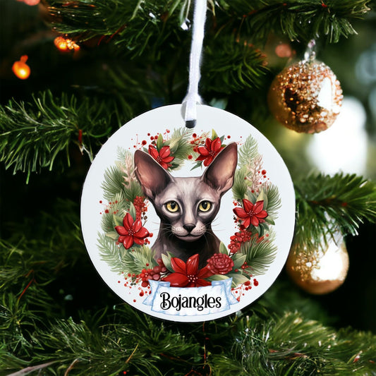 Personalised Pet Cat - Oriental Shorthair - Acrylic Bauble Christmas Tree Ornament Decoration Gift Keepsake