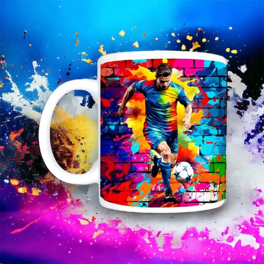 Personalised Football Male Graffiti Mug