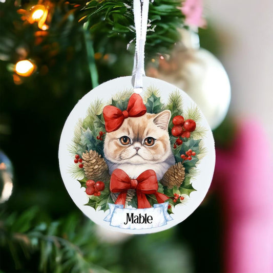 Personalised Pet Cat - Exotic Shorthair - Acrylic Bauble Christmas Tree Ornament Decoration Gift Keepsake