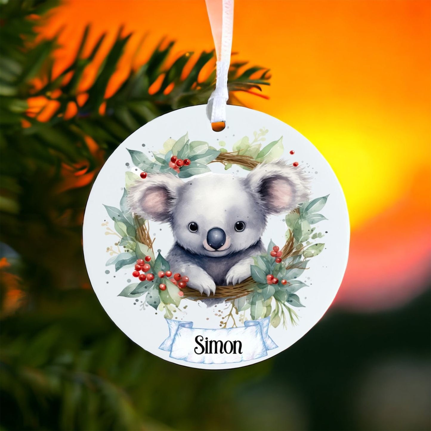 Personalised Koala - Acrylic Bauble Christmas Tree Ornament Decoration Gift Keepsake