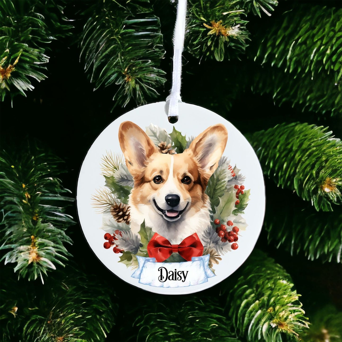 Personalised Pet Corgi Dog - Acrylic Bauble Christmas Tree Ornament Decoration Gift Keepsake