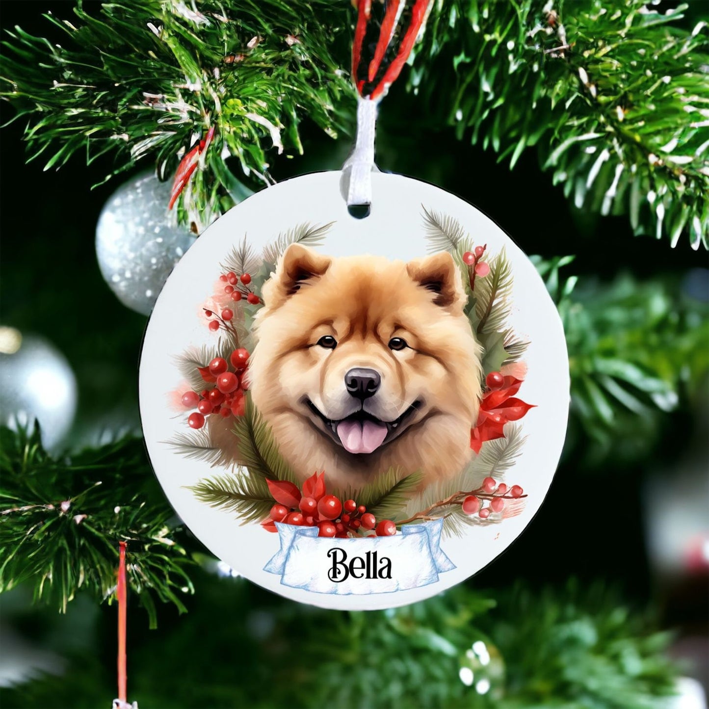 Personalised Pet Chow Chow Dog - Acrylic Bauble Christmas Tree Ornament Decoration Gift Keepsake