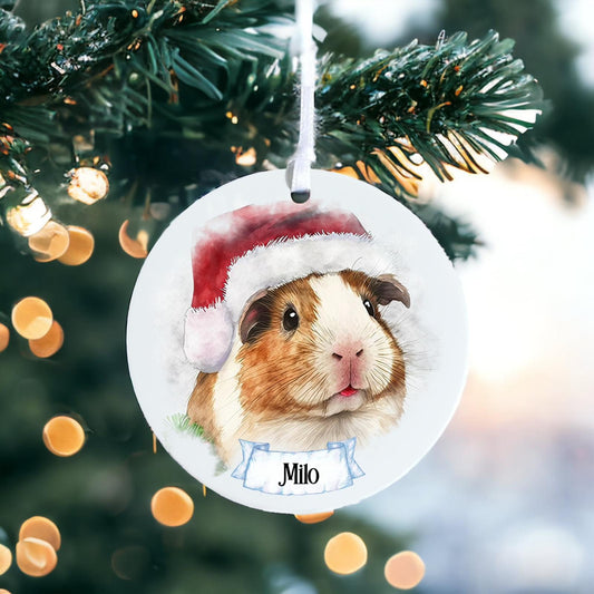 Personalised Guinea Pig D - Acrylic Bauble Christmas Tree Ornament Decoration Gift Keepsake