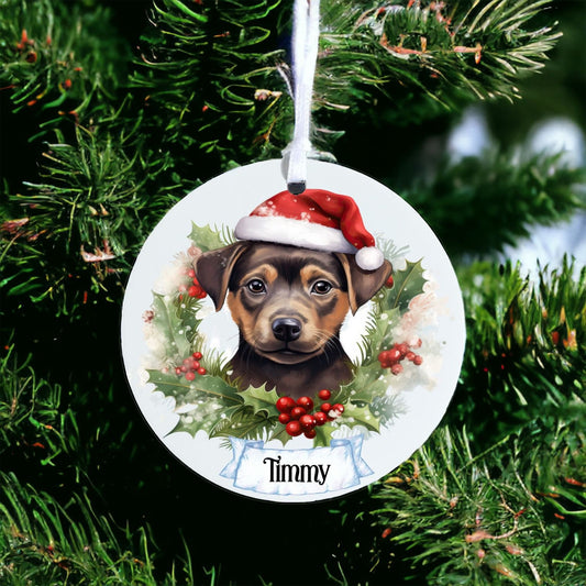 Personalised Pet Dog - Puppy - Acrylic Bauble Christmas Tree Ornament Decoration Gift Keepsake