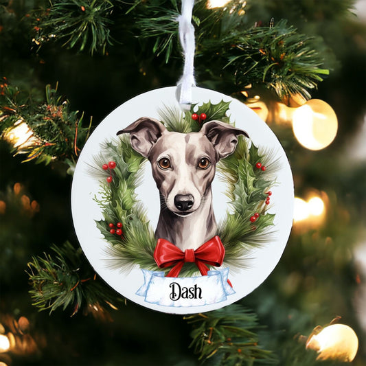 Personalised Pet Whippet Dog - Acrylic Bauble Christmas Tree Ornament Decoration Gift Keepsake