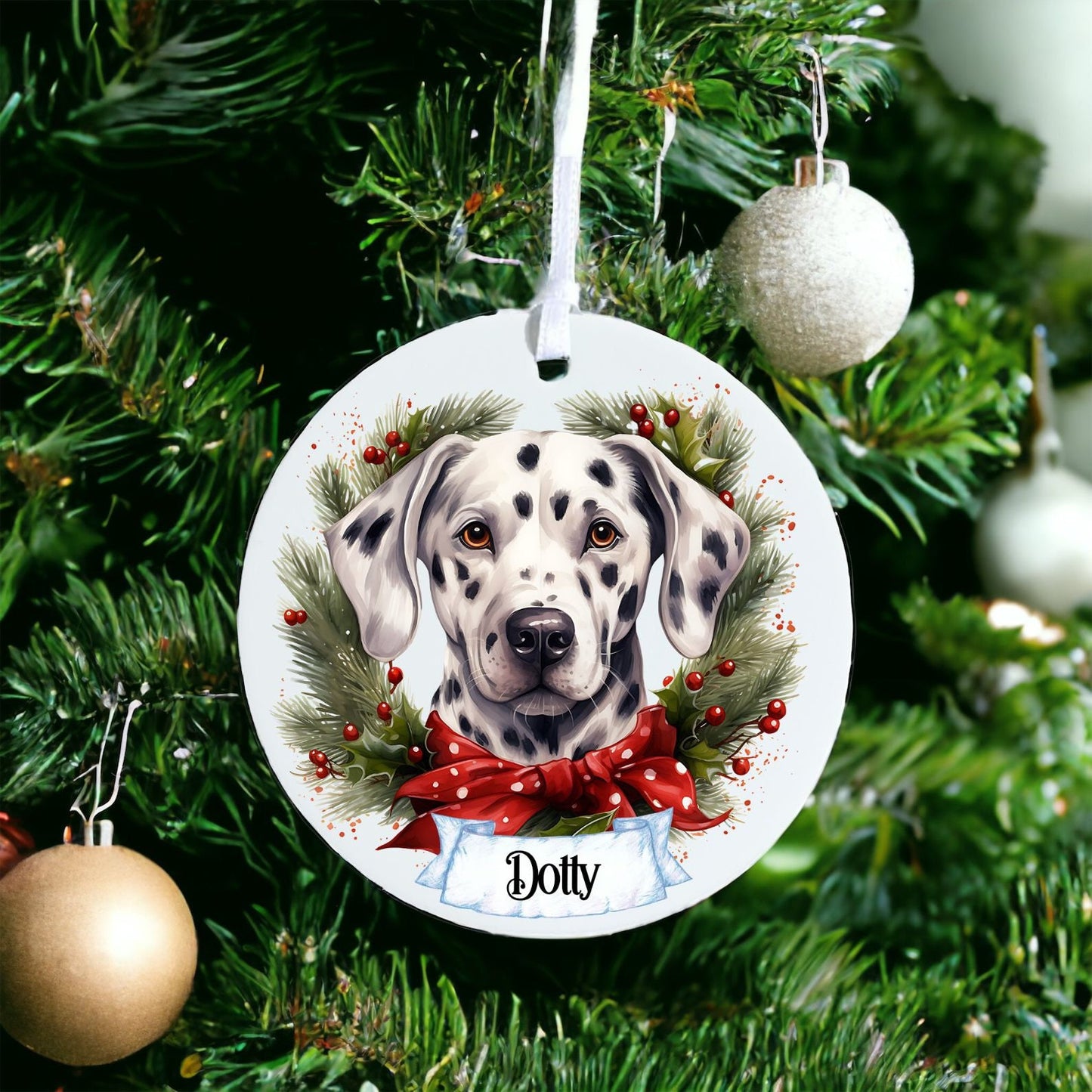 Personalised Pet Dalmatian Dog - Acrylic Bauble Christmas Tree Ornament Decoration Gift Keepsake