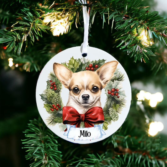 Personalised Pet Chihuahua Dog - Acrylic Bauble Christmas Tree Ornament Decoration Gift Keepsake