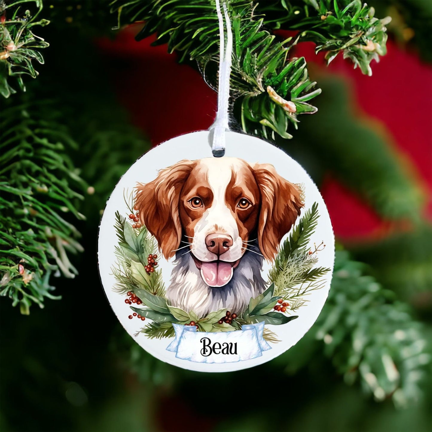 Personalised Pet Spaniel Dog - Acrylic Bauble Christmas Tree Ornament Decoration Gift Keepsake