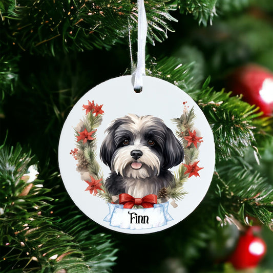 Personalised Pet Havanese Dog - Acrylic Bauble Christmas Tree Ornament Decoration Gift Keepsake