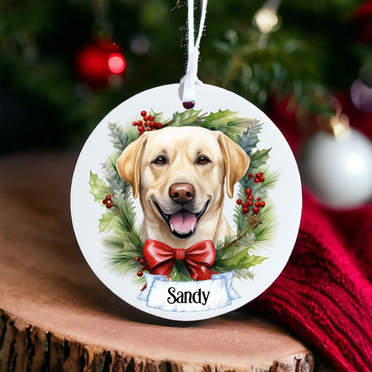 Personalised Pet Labrador Retriever Dog - Acrylic Bauble Christmas Tree Ornament Decoration Gift Keepsake