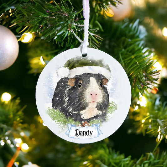 Personalised Guinea Pig A - Acrylic Bauble Christmas Tree Ornament Decoration Gift Keepsake