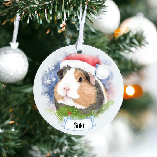 Personalised Guinea Pig C - Acrylic Bauble Christmas Tree Ornament Decoration Gift Keepsake