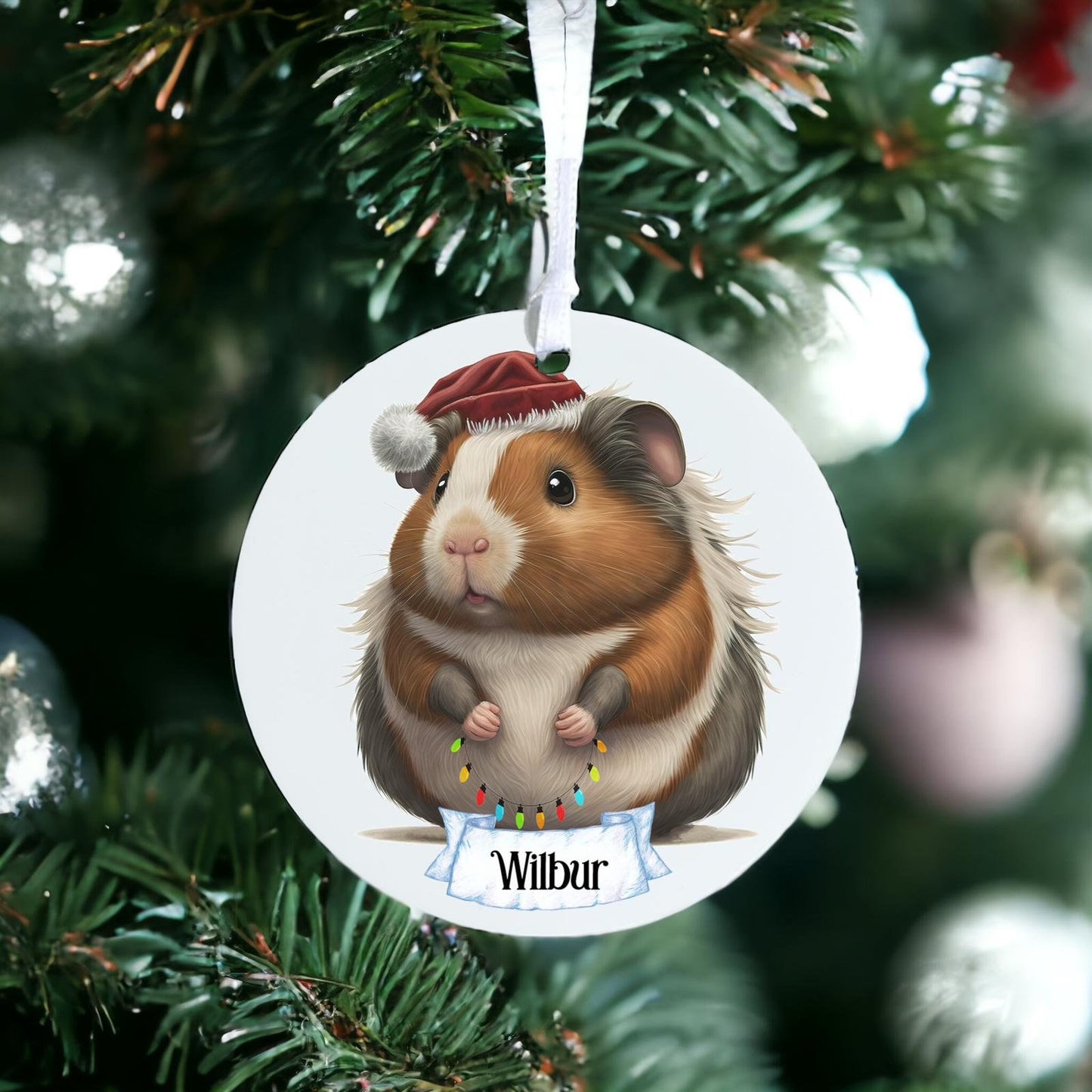 Personalised Guinea Pig E - Acrylic Bauble Christmas Tree Ornament Decoration Gift Keepsake